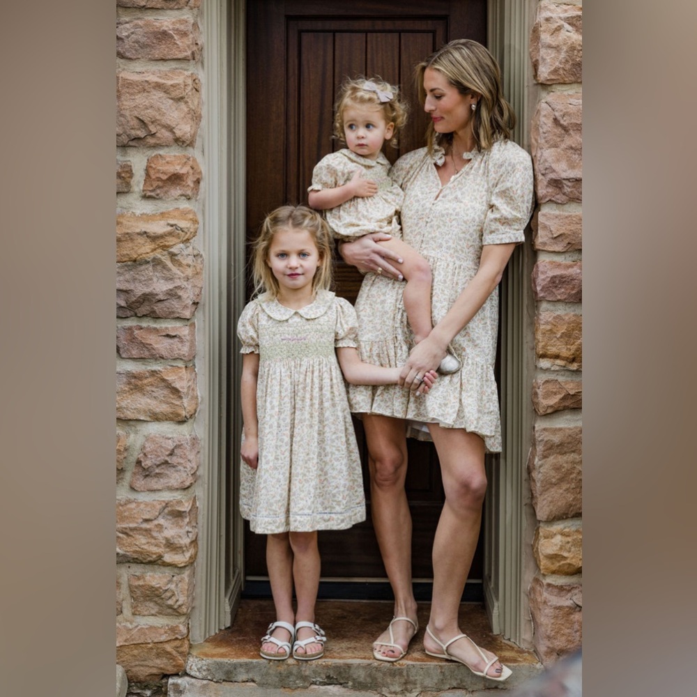 Floral Cream Mini Dress - Picture 3 of 13